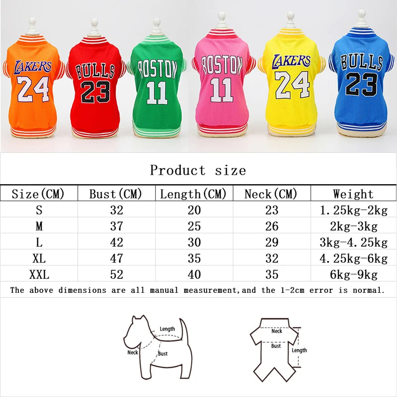 Pet Dog Clothes Vest Basketball Jersey