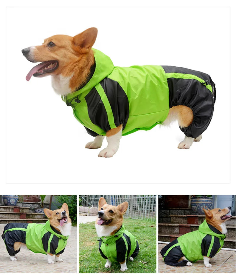 Hooded Waterproof Jumpsuit for Corgis