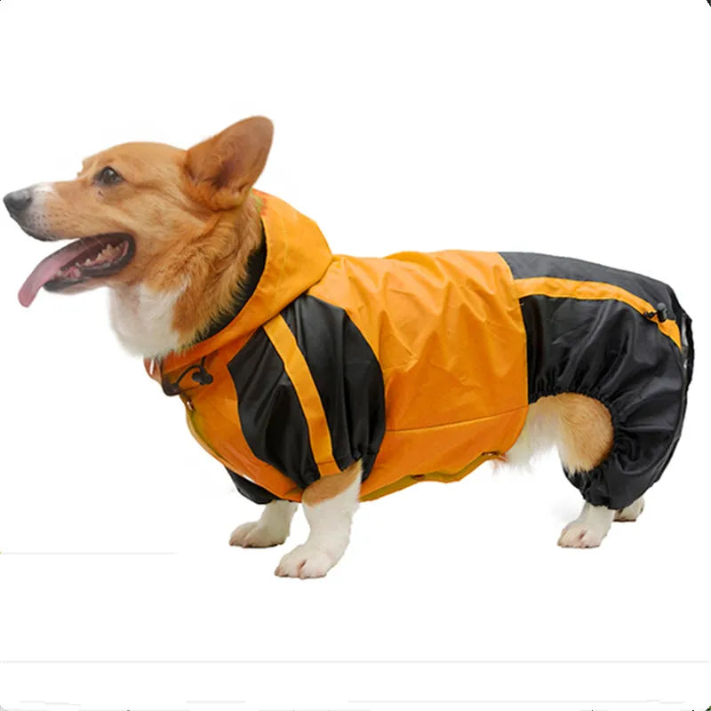 Hooded Waterproof Jumpsuit for Corgis