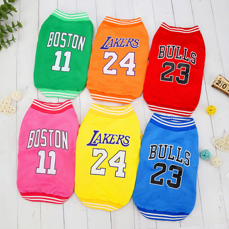 Pet Dog Clothes Vest Basketball Jersey