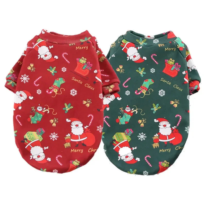 Christmas Dog Coat – Festive Cartoon Print