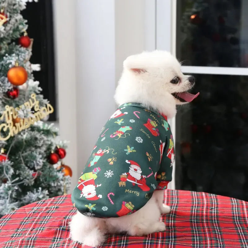 Christmas Dog Coat – Festive Cartoon Print