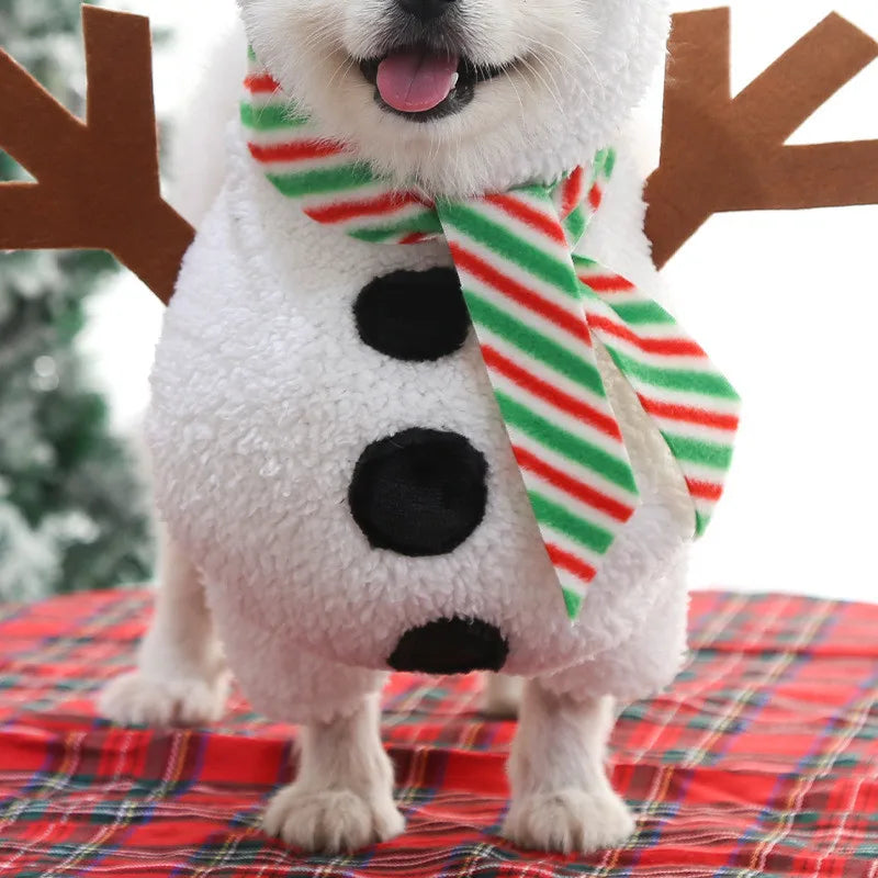 Soft Pet Snowman Costume – Fun Christmas Outfit for Dogs and Cats