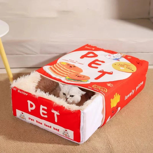 Fully Enclosed Biscuit Box Pet Cat Bed