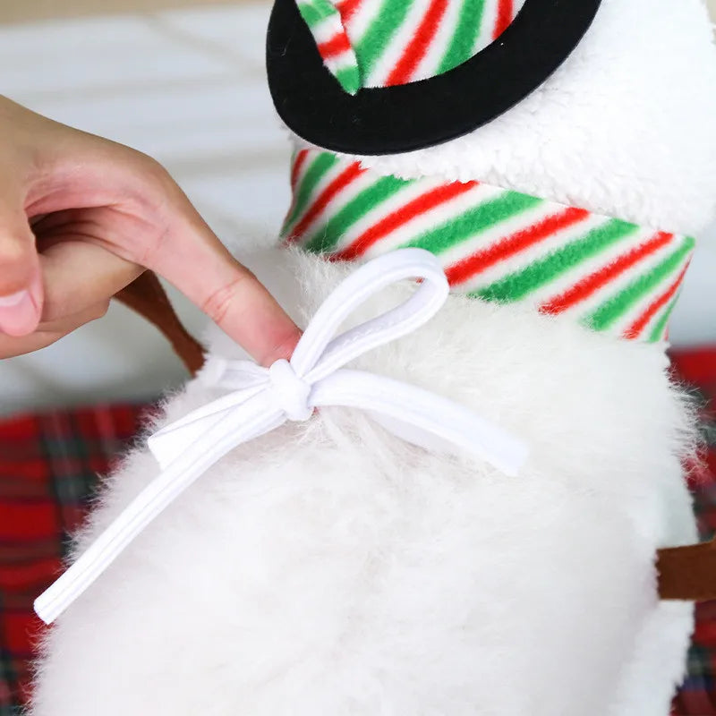 Soft Pet Snowman Costume – Fun Christmas Outfit for Dogs and Cats