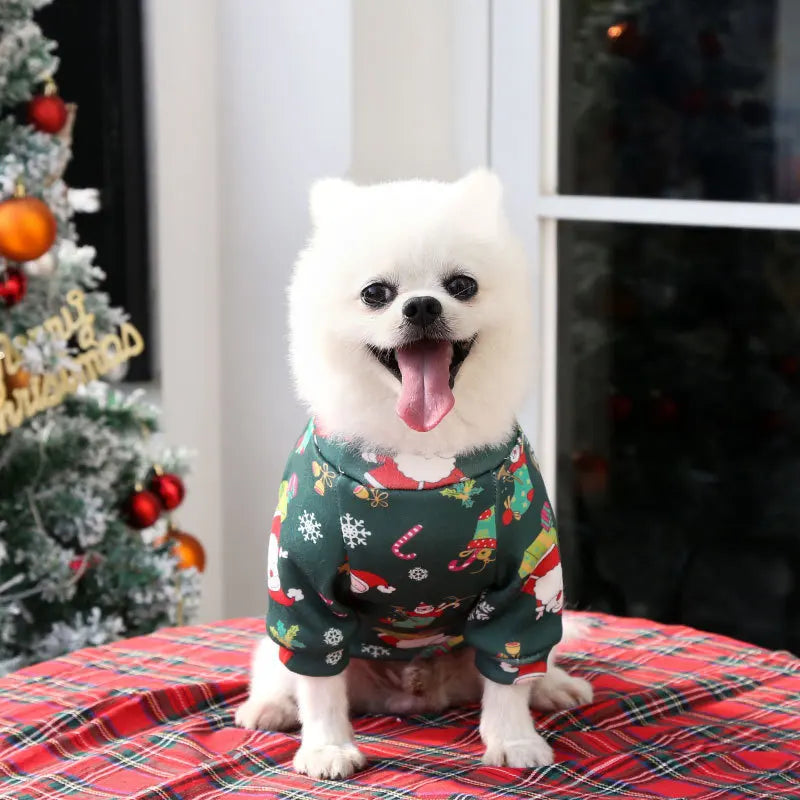 Christmas Dog Coat – Festive Cartoon Print