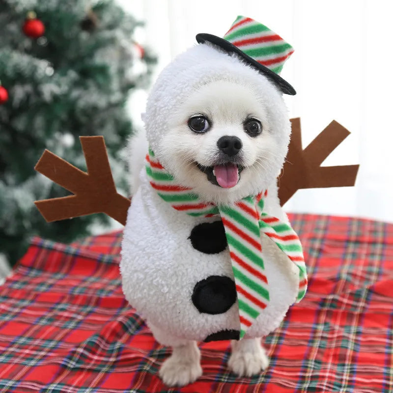 Soft Pet Snowman Costume – Fun Christmas Outfit for Dogs and Cats