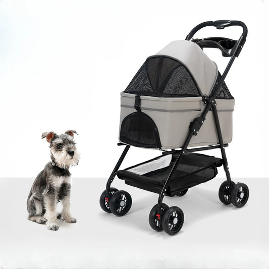 Pet Stroller - Detachable & Foldable for Easy Traveling