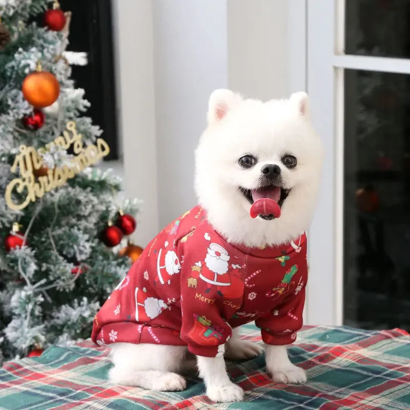 Christmas Dog Coat – Festive Cartoon Print