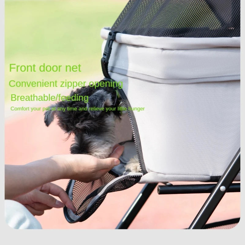 Pet Stroller - Detachable & Foldable for Easy Traveling