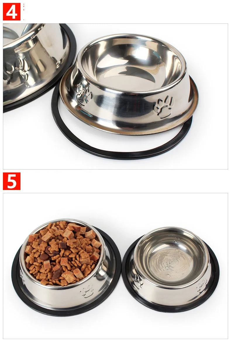 Quality Paw Stainless Steel Pet Dog Bowl Feeder