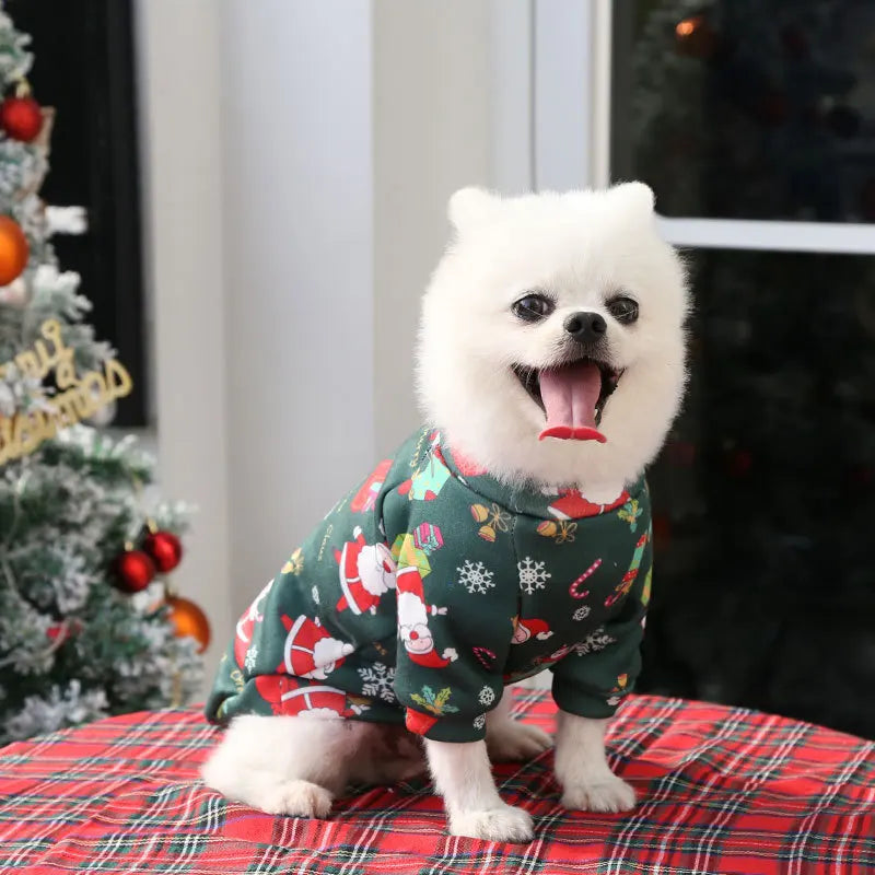 Christmas Dog Coat – Festive Cartoon Print